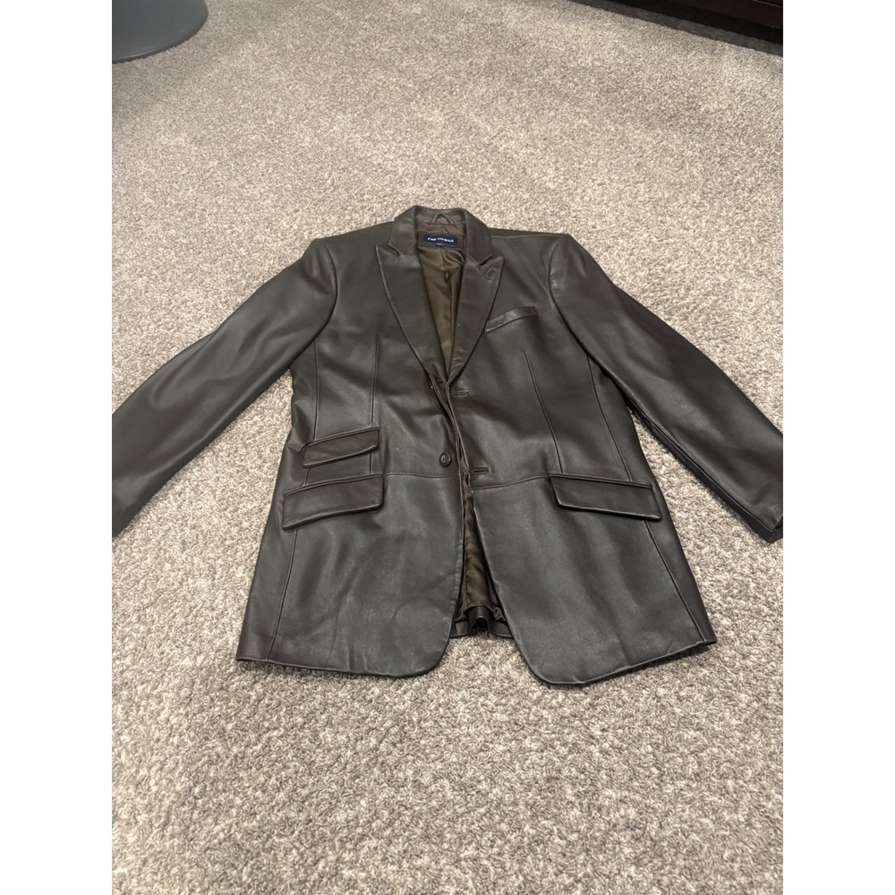 Paul Fredrick Brown Lamb Leather Jacket Sports Coat. Men's Size LT